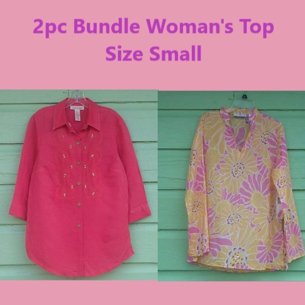 2pc Bundle Woman's Small Pullover Top Blouse NWT Back to School
